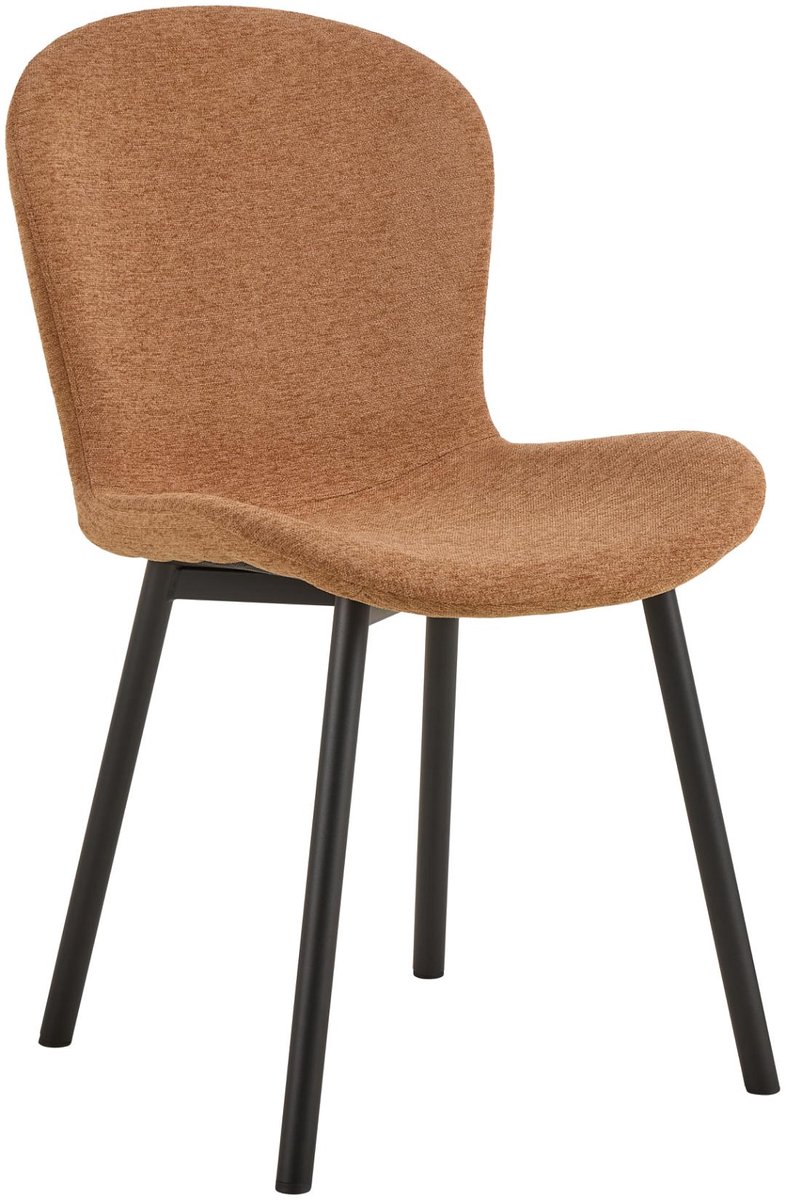 Giga Living Eetkamerstoel Galtor - Terracotta Stof - Zithoogte 47cm - Set van 2