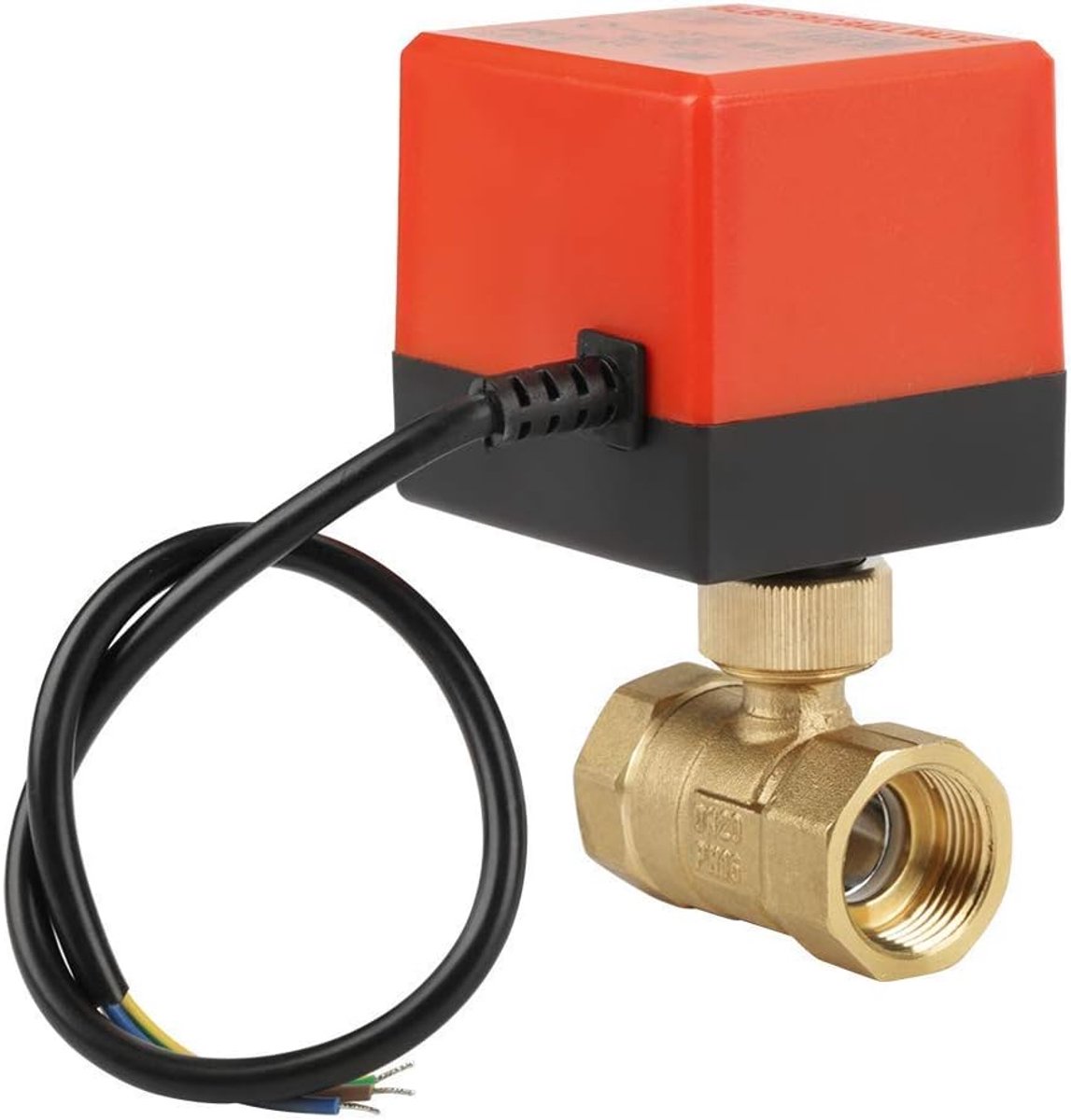 Motorized ball valve G3/4" DN20 - messing - 2-weg elektrisch - ideaal voor flowcontrole - ShopVlot