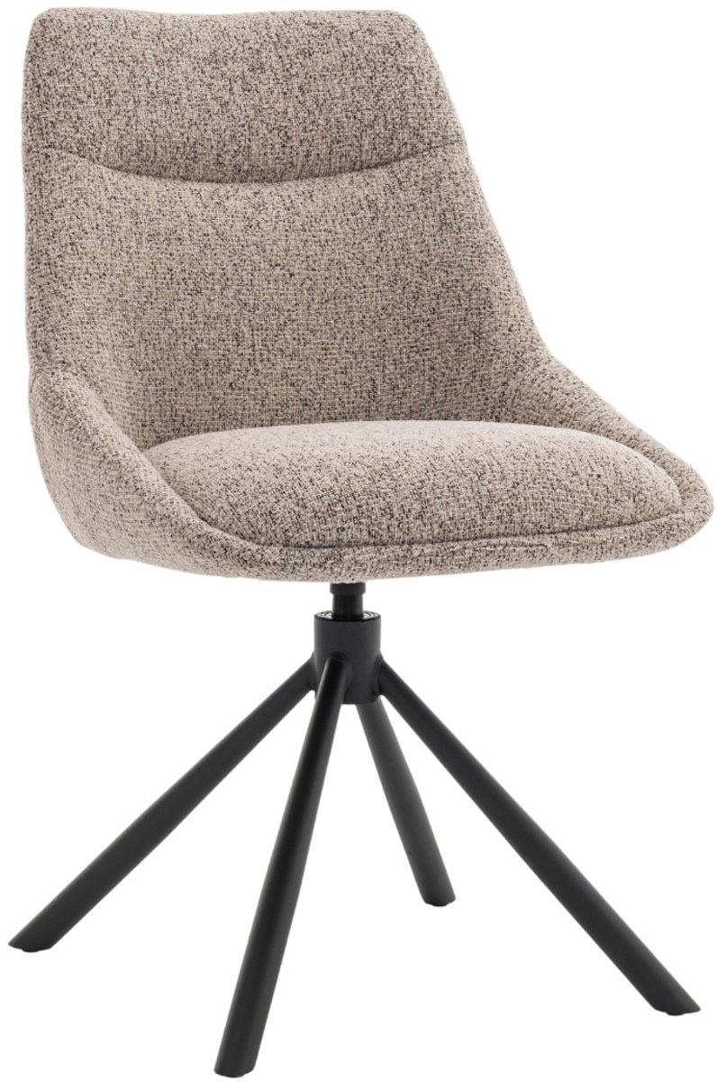 DÉJA Living Eetkamerstoel Malou - Taupe/Zwart - Draaibaar - Set van 2