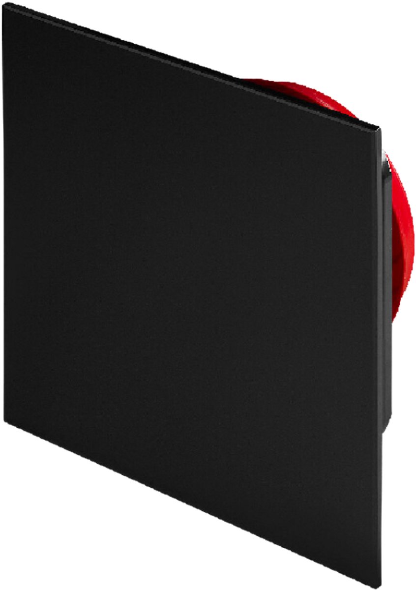 Whisper WVS125Z - Vierkant designventiel Ø125 mm - Toevoer en afvoer - Kunststof - Zwart