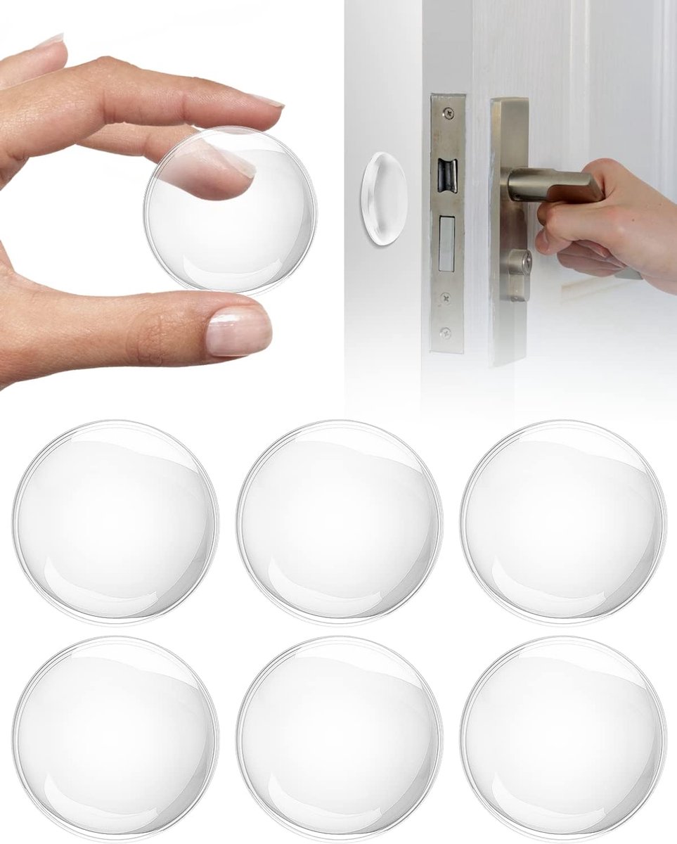 BAIPOK Door stopper wall - set of 6 door handle buffers transparent - ShopVlot