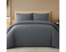 Pamposh Beddengoed 220 x 240 cm, 3-delige microvezel beddengoedset met 1 dekbedovertrek 220 x 240 cm en 2 kussenslopen - ShopVlot