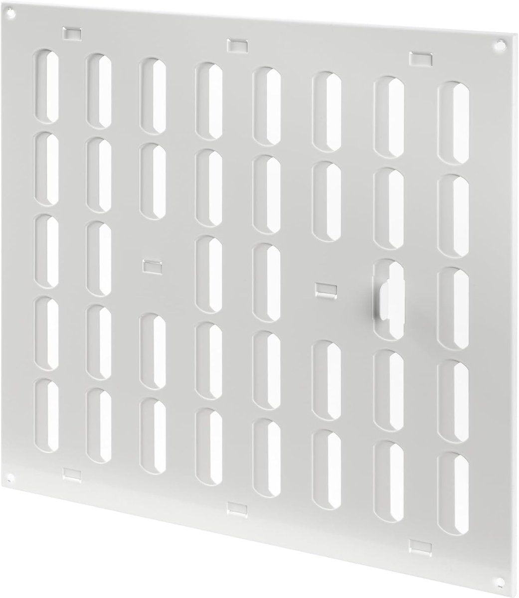 Repa Market 12"x12" (Outside Dimensions) White Adjustable Air Ventilation Grille for Wall - ShopVlot