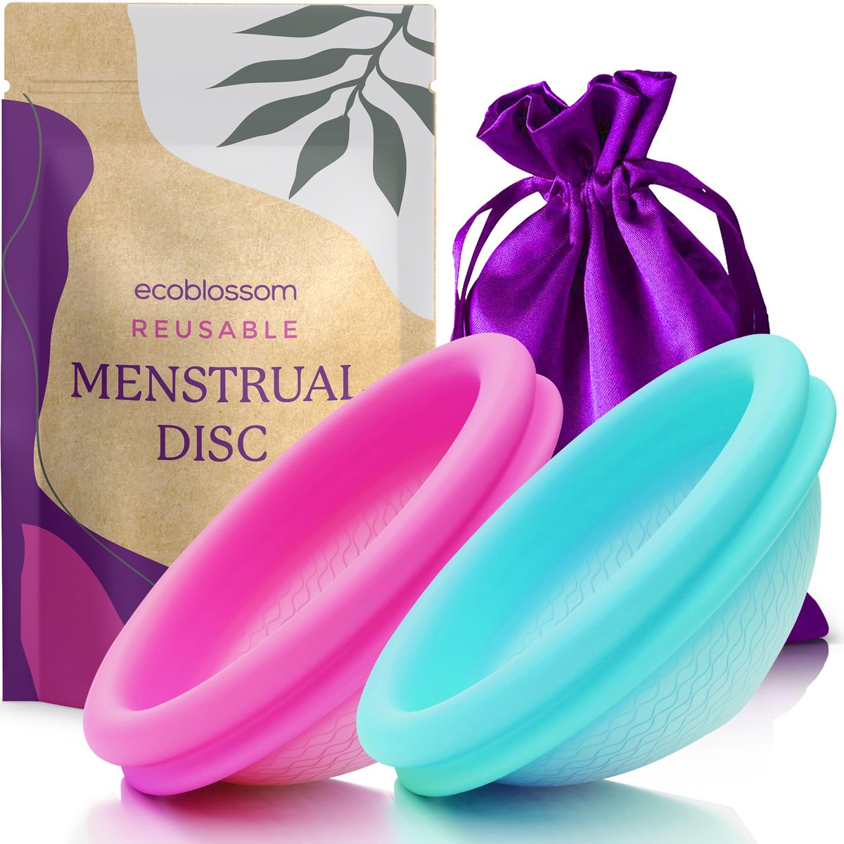 Ecoblossom Herbruikbare Lekvrije Menstruatieschijven - Medische Siliconen, Duurzaam, Lekvrije Menstruatiebescherming - ShopVlot