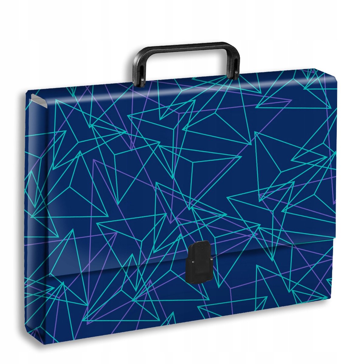 Penmate A4 Map met Handvat - Geometrisch Blauw