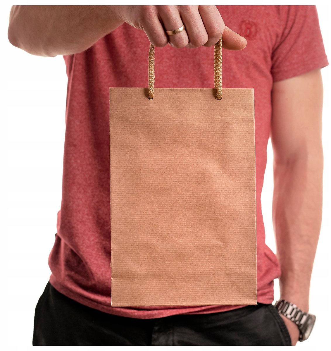 50x Bruine Kraftpapier Cadeauzakjes 17x7x25cm - 90g/m²
