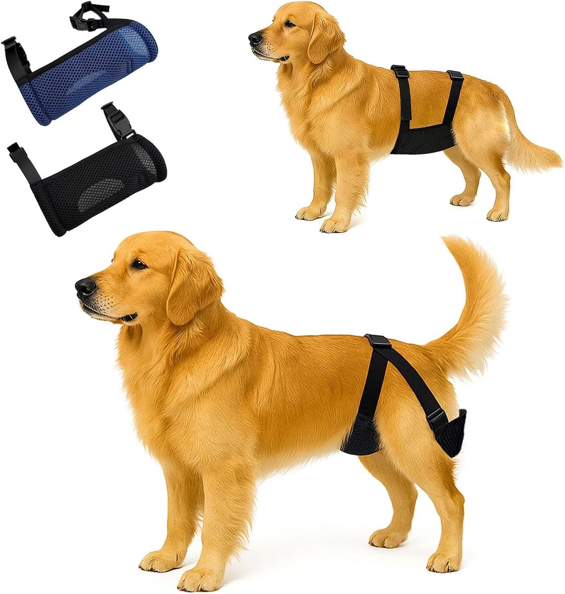2 stuks hondenluiers voor dames en heren, met 30 afneembare absorberende pads, herbruikbare buikbanden voor honden - ShopVlot