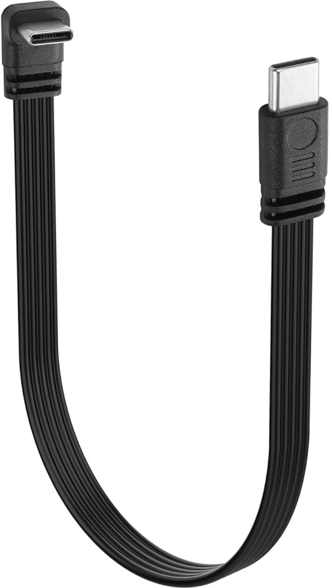 YACSEJAO 90 graden usb C naar USB-C kabel, haakse datakabel, 15 cm, type C stekker naar stekker, kort oplaadkabel voor - ShopVlot