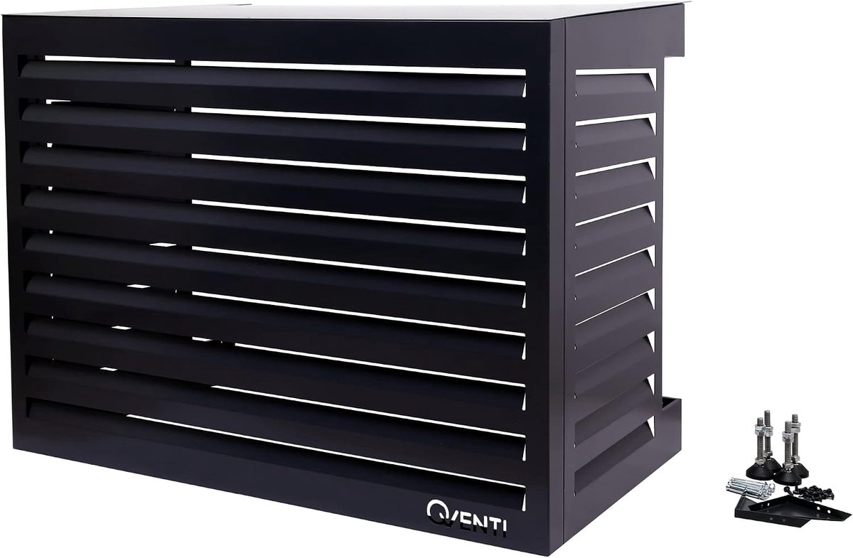 Cover for air conditioning - anthracite/grey - aluminium - protection grille - cover - easy assembly - size M - ShopVlot
