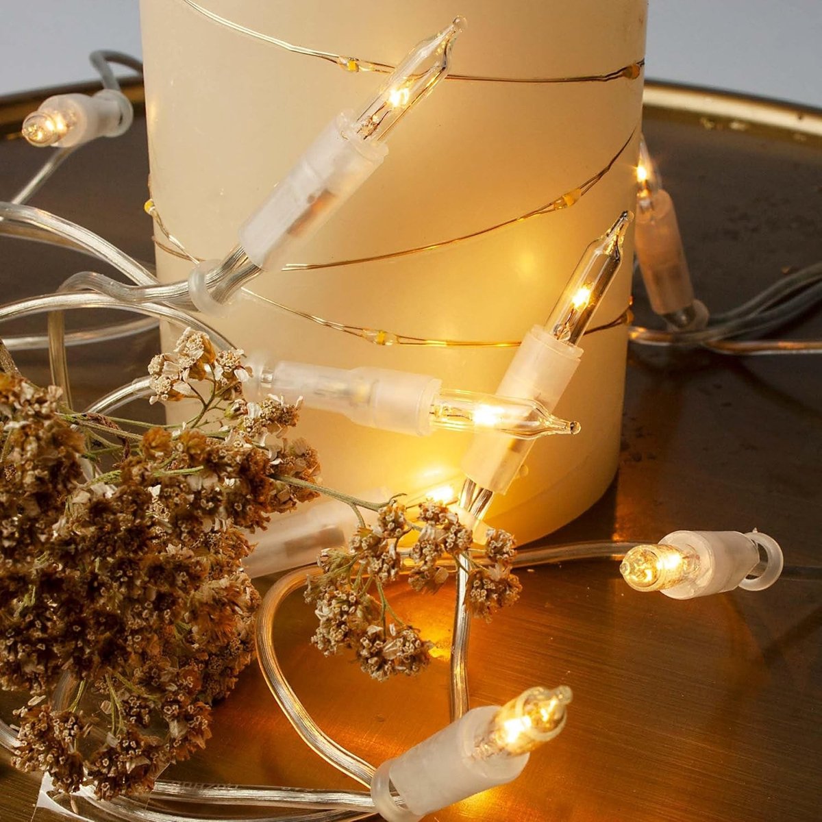 Indoor Feeënverlichting - Transparant - 1,35 m - Met 10 Warm Witte Lampjes - Voor Kerstdecoratie en Woonkamer