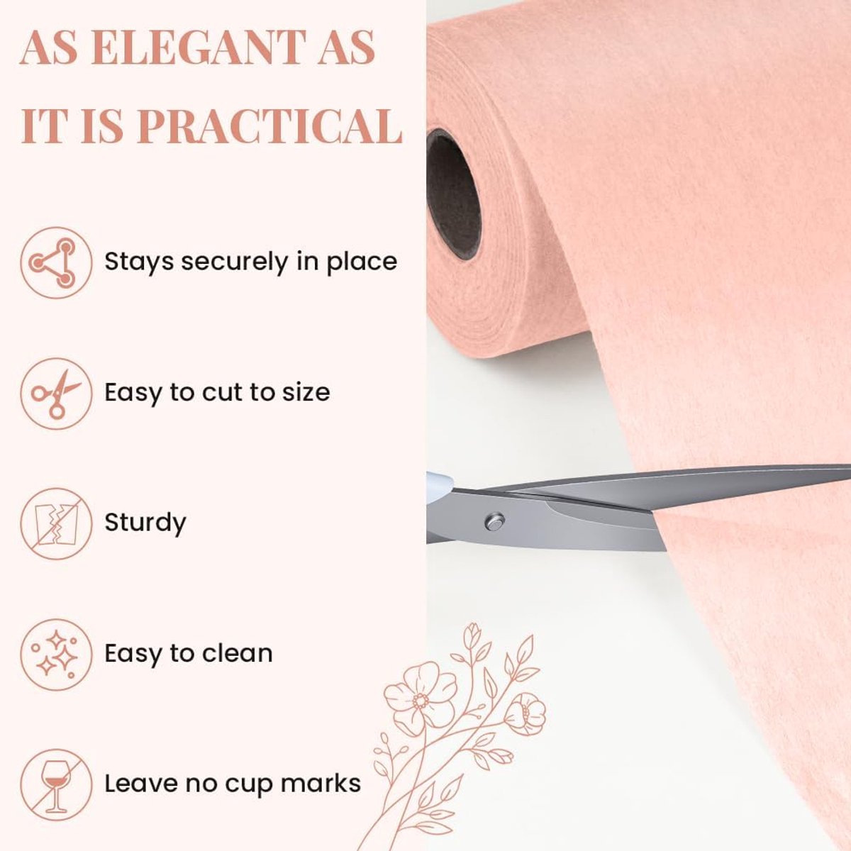 Tafelloper 30cm x 25m - Non-Woven Roze - Elegante decoratieve stof - Perfect voor bruiloften en feesten - ShopVlot