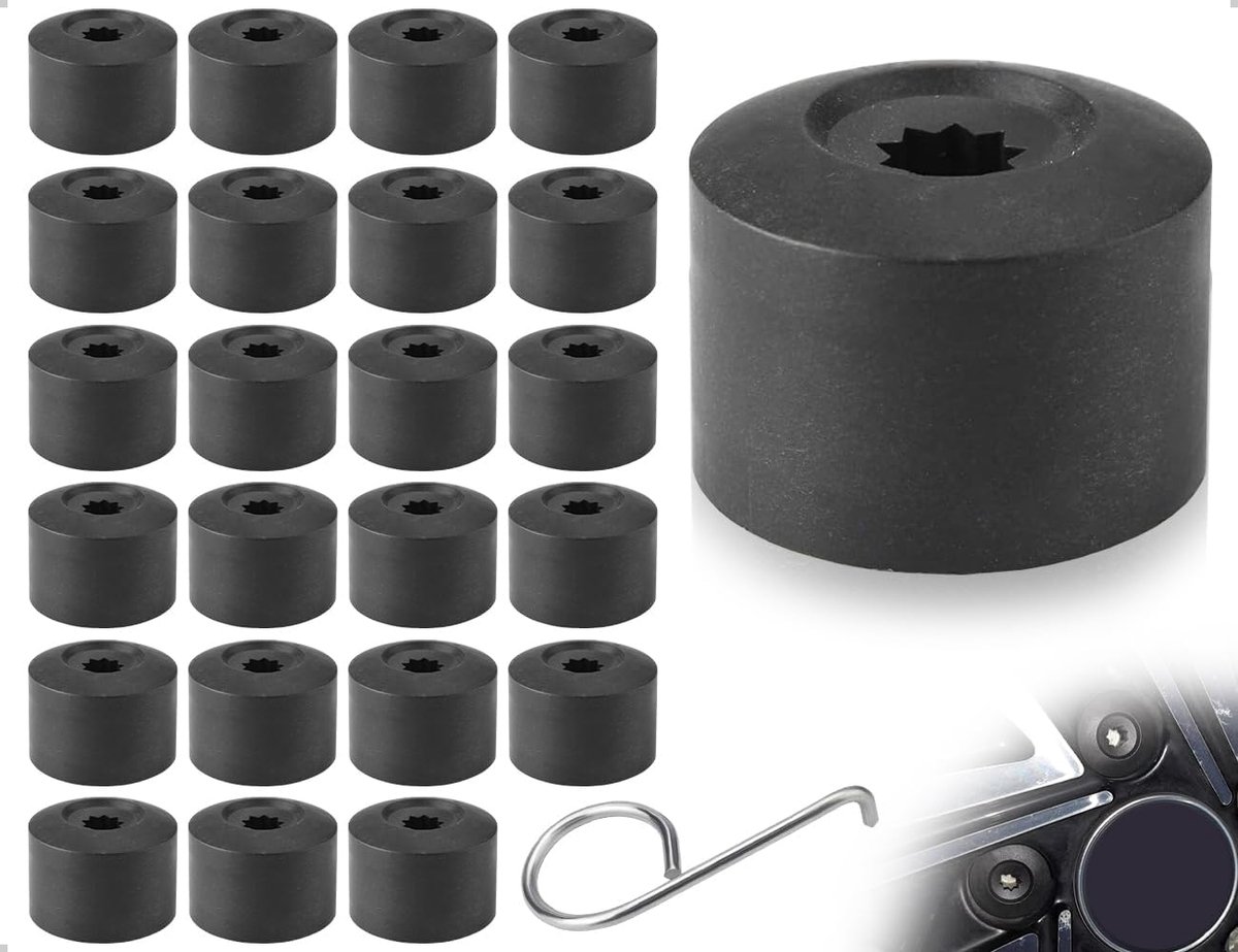 wielboutdoppen 23 stuks - zwart - anti-diefstal - bescherm naafmoeren - ShopVlot