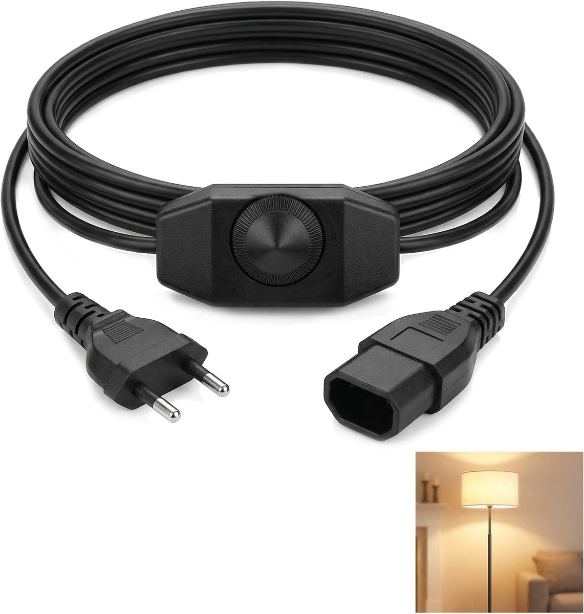 LED dimmer met schakelaar - 2 m kabel - stil en dimbaar - perfect voor sfeervolle verlichting - ShopVlot
