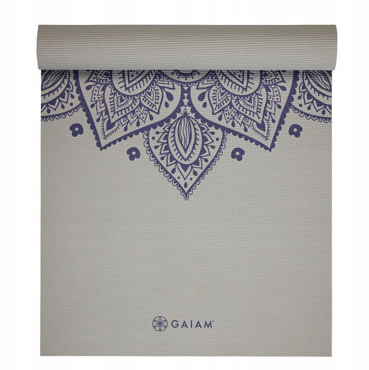 Gaiam Yoga Mat - Sustained Grey Sundial Flower - 5 mm