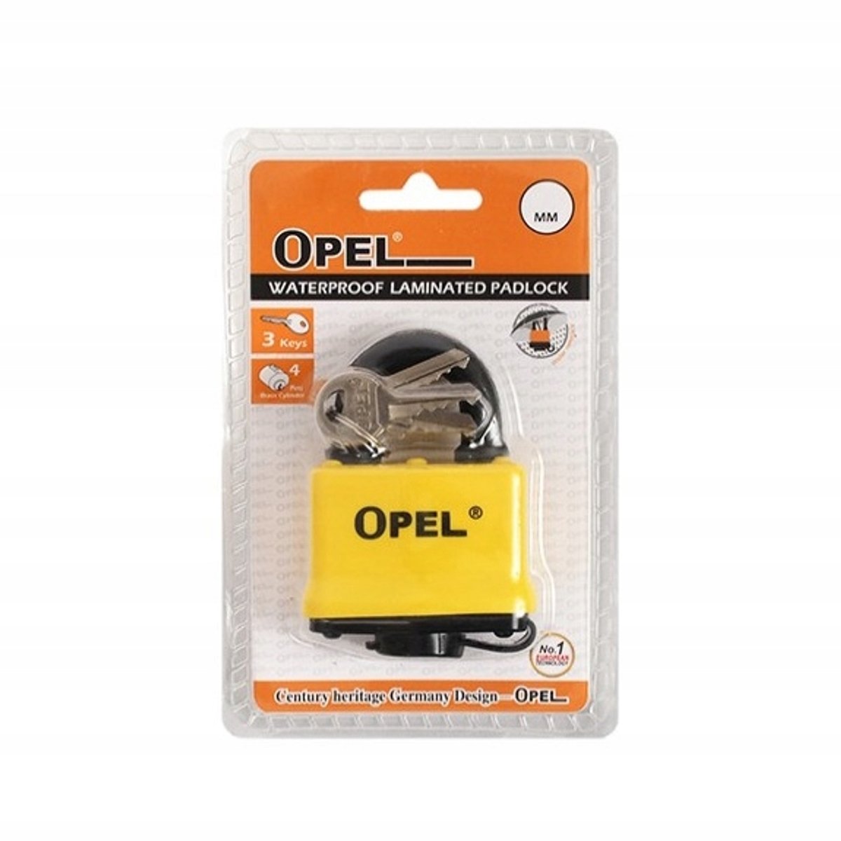 OPEL 40 Hangslot - Waterdicht met Cilinderbescherming, Gelamineerd