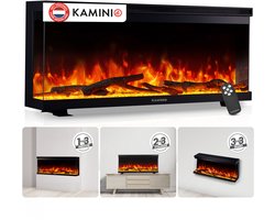 KAMINIO Elektrische haard LEA - Elektrische 3-in-1 haard met panoramaweergave, verwarming,…