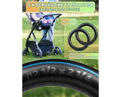 LAOYE Set van 2 binnenbanden 12 inch, 12 1/2 x 2 1/4 (57-203) met 90° hoekventiel, 12,5 x 2,25 voor kinderwagens - ShopVlot