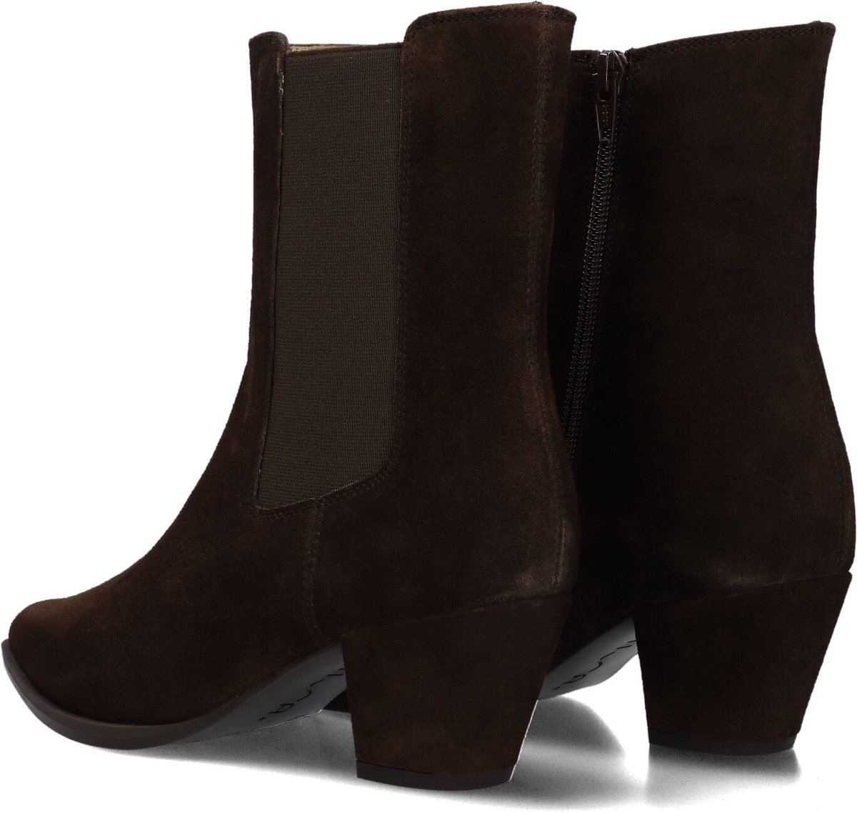 Unisa Leyla Enkellaarsjes - Enkelboots met rits - Dames - Bruin - Maat 39
