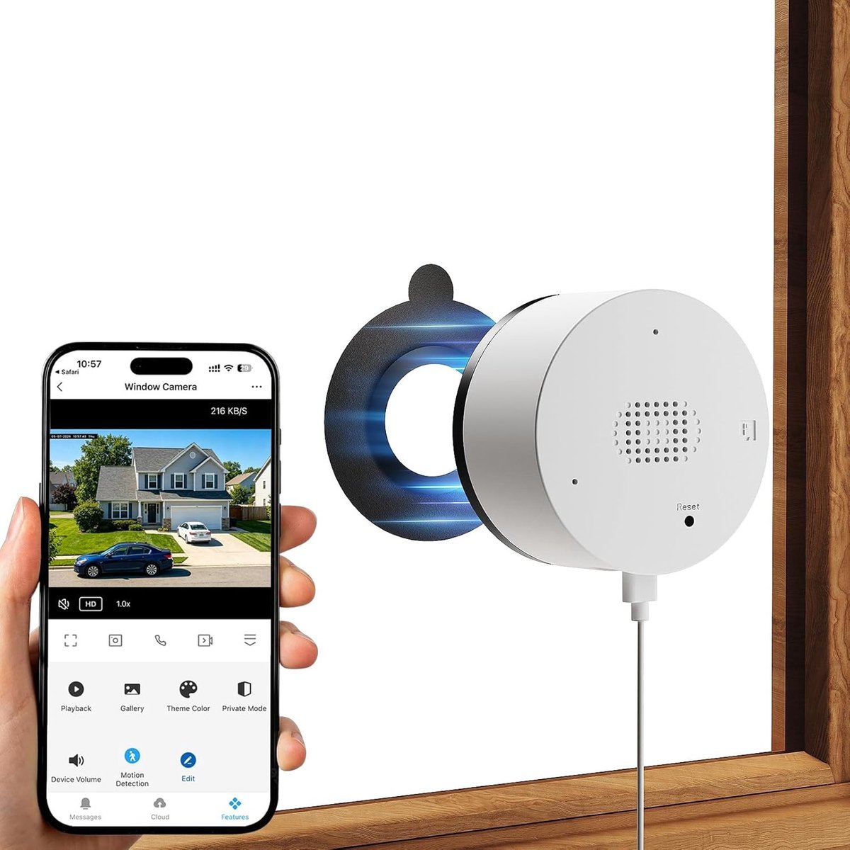 Raambewakingscamera - Wit - 2.4/5GHz WiFi - 2K Ultra HD met Nachtzicht - Voor Huurders en Thuisbewaking