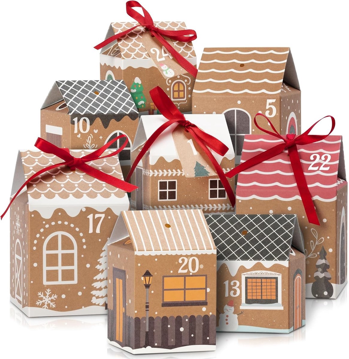 DIY Adventskalender - Multikleur - Diverse Afmetingen - Kraftpapier - Voor Kinderen en Volwassenen
