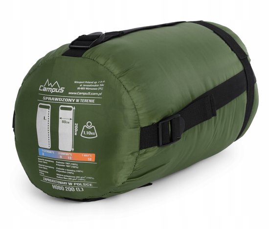 2x Kampeer slaapzak Hobo 200 groen, koppelbaar, tot 3°C — afbeelding 3