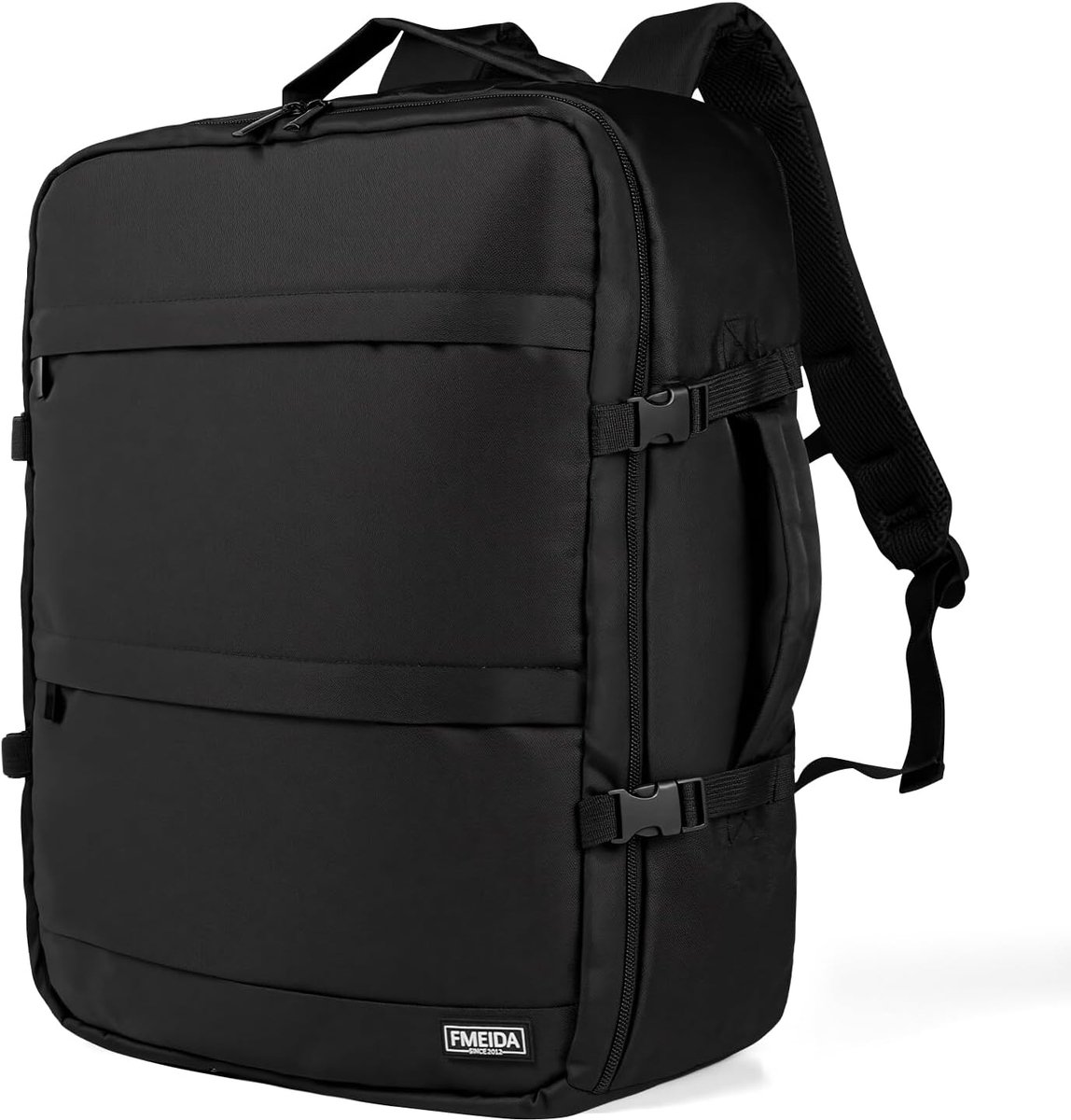 Reisrugzak 45x36x20 cm - Zwart - Ruime hoofdcompartiment - Perfect voor EasyJet - ShopVlot