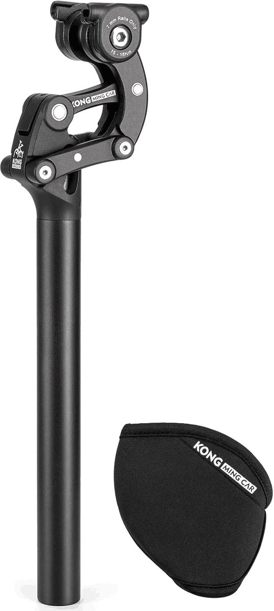 Geveerde zadelpen 27,2/30,9/31,6 x 365 mm - aluminium - instelbare demping - optimaal comfort voor fietsen - ShopVlot
