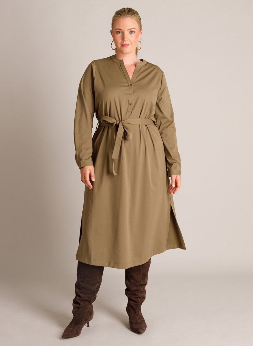 YEST CURVE Tifani Dresses - Grey Olive - maat 0(46)