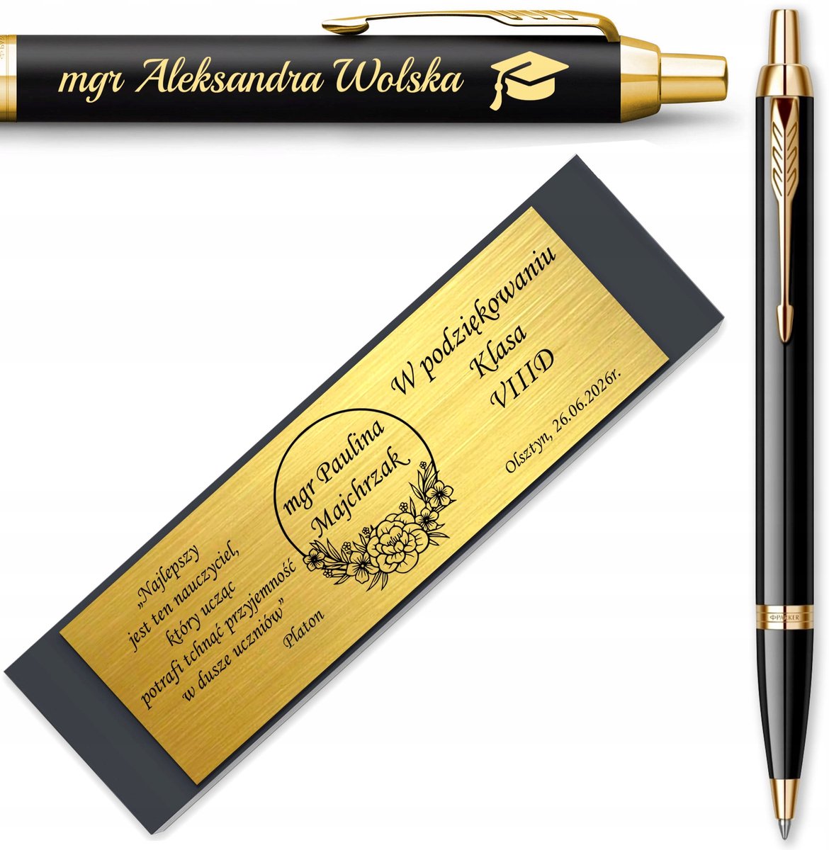 Parker IM Zwarte Vergulde Pen met Gravure - Perfect Cadeau
