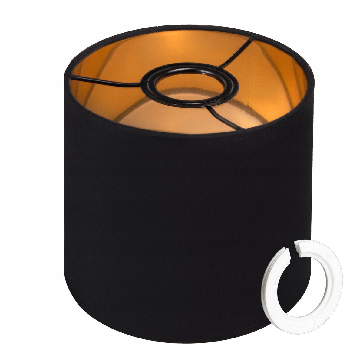 Zwart-Gouden Lampenkap Kroonluchter E27/E14 Rond 15x14 cm