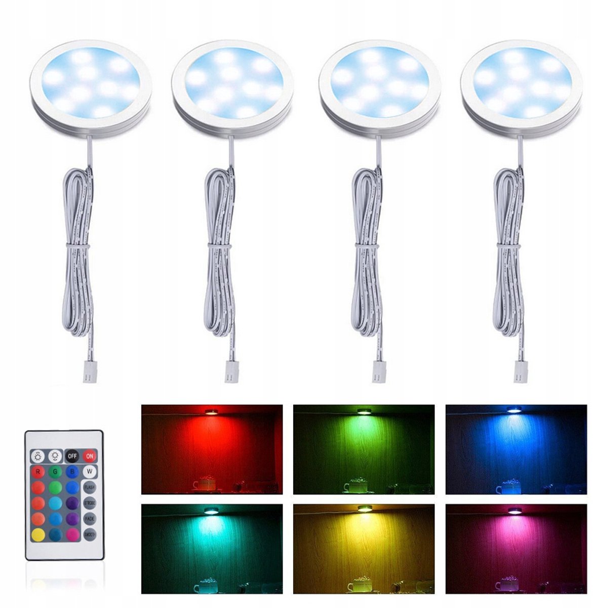 4x LED Onderbouw Verlichting Keuken RGB - 12V