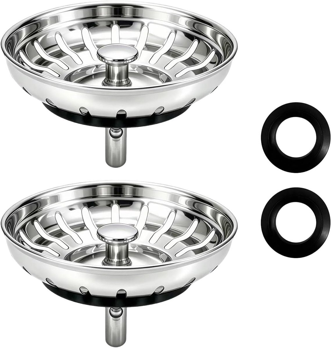 2PCS Keukenspoel Afvoerstop, Spoelbak Zeef En Stop Voor Spoelbak, Praktische Spoelbak Stop En Afvoersieb Voor - ShopVlot
