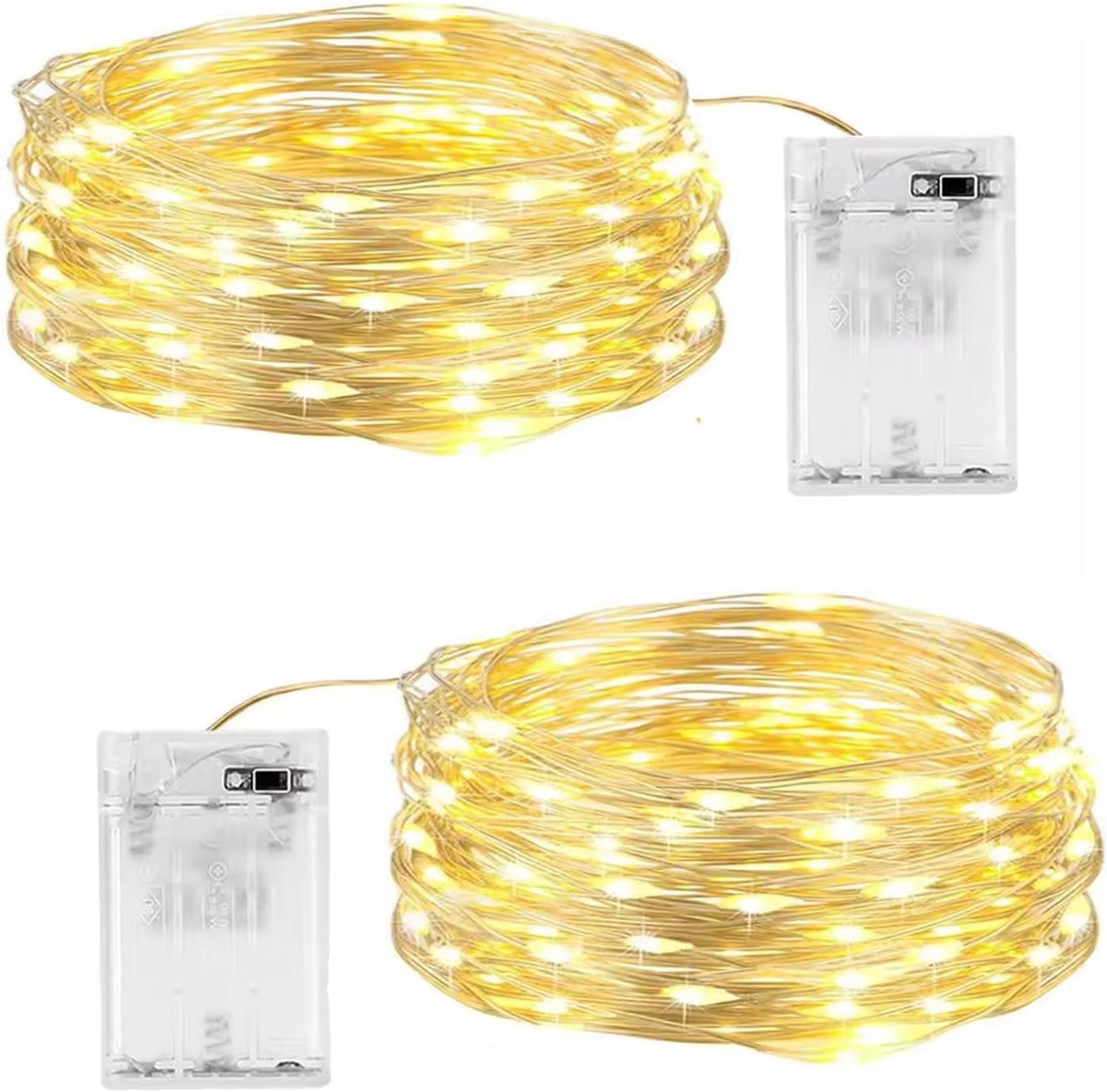 50 LED Battery Operated Fairy Lights 5 m Warm White Copper Wire for Indoor Outdoor Party Garden Christmas Wedding Warm - ShopVlot