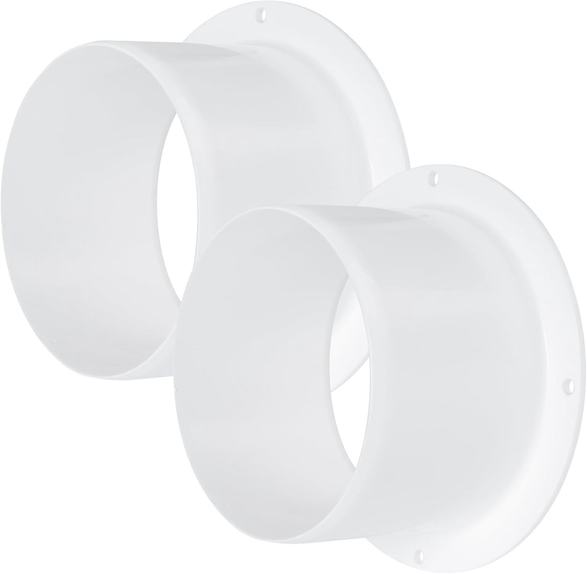 Vent Systems 4" inch Pack of 2 Air Vent Duct Connector Flange Straight Ventilation Pipe Plastic Duct Connector Plate - ShopVlot
