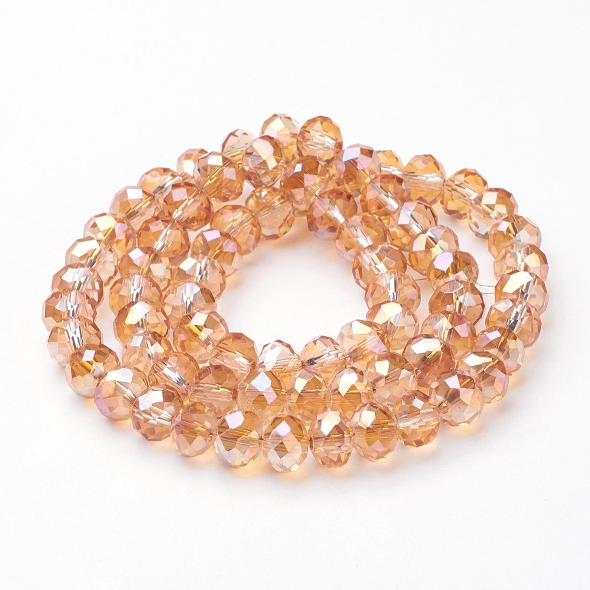 Merkloze Glazen Facet Rondelle Kralen - Oranje 8x5mm