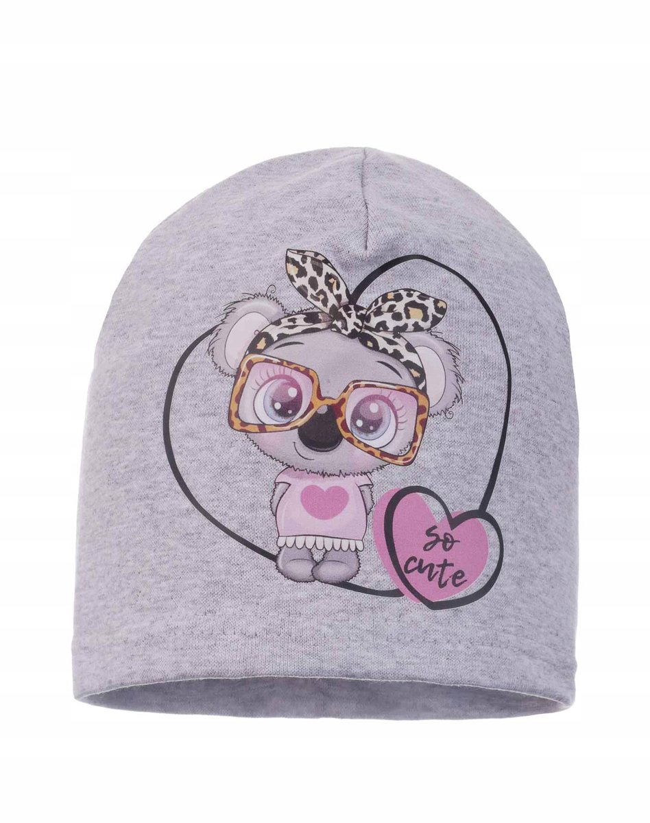 Meisjesmuts Koala met Bril Ambra Jasgrijs Maat 44/48