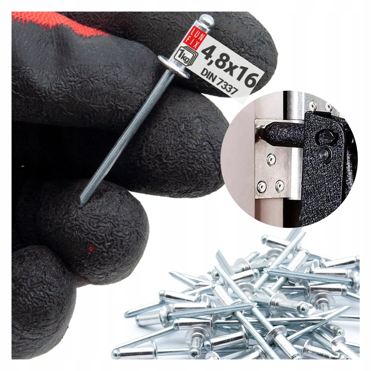 Merkloze blindklinknagels aluminium/staal 4.8x16mm, 1kg