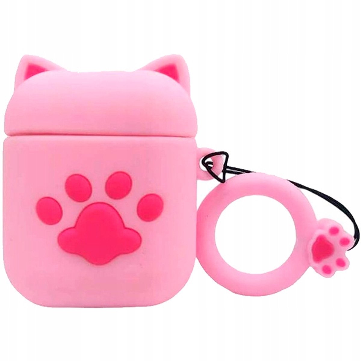 3D-siliconenhoes voor AirPods Pro - schaduwrijke kattenprint met sleutelhanger
