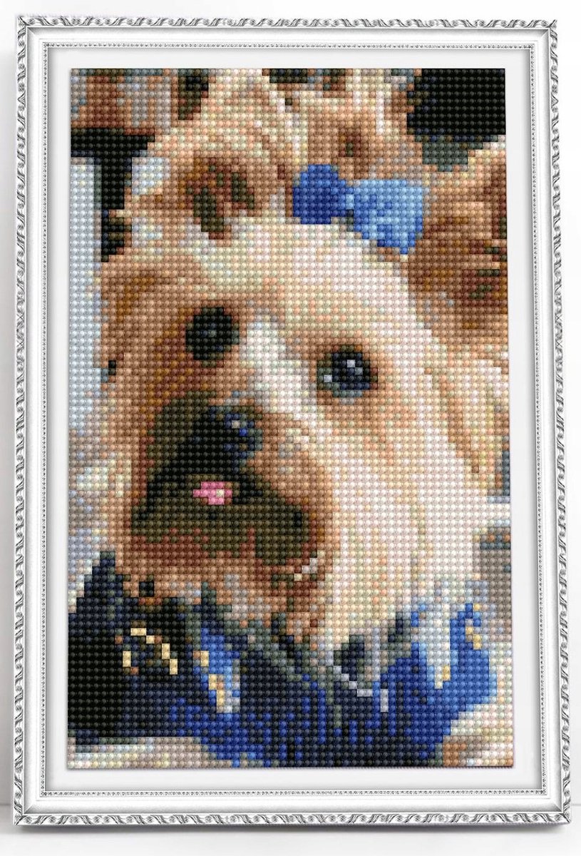 Diamond Painting Yorkshire Terrier 20x30cm op canvas