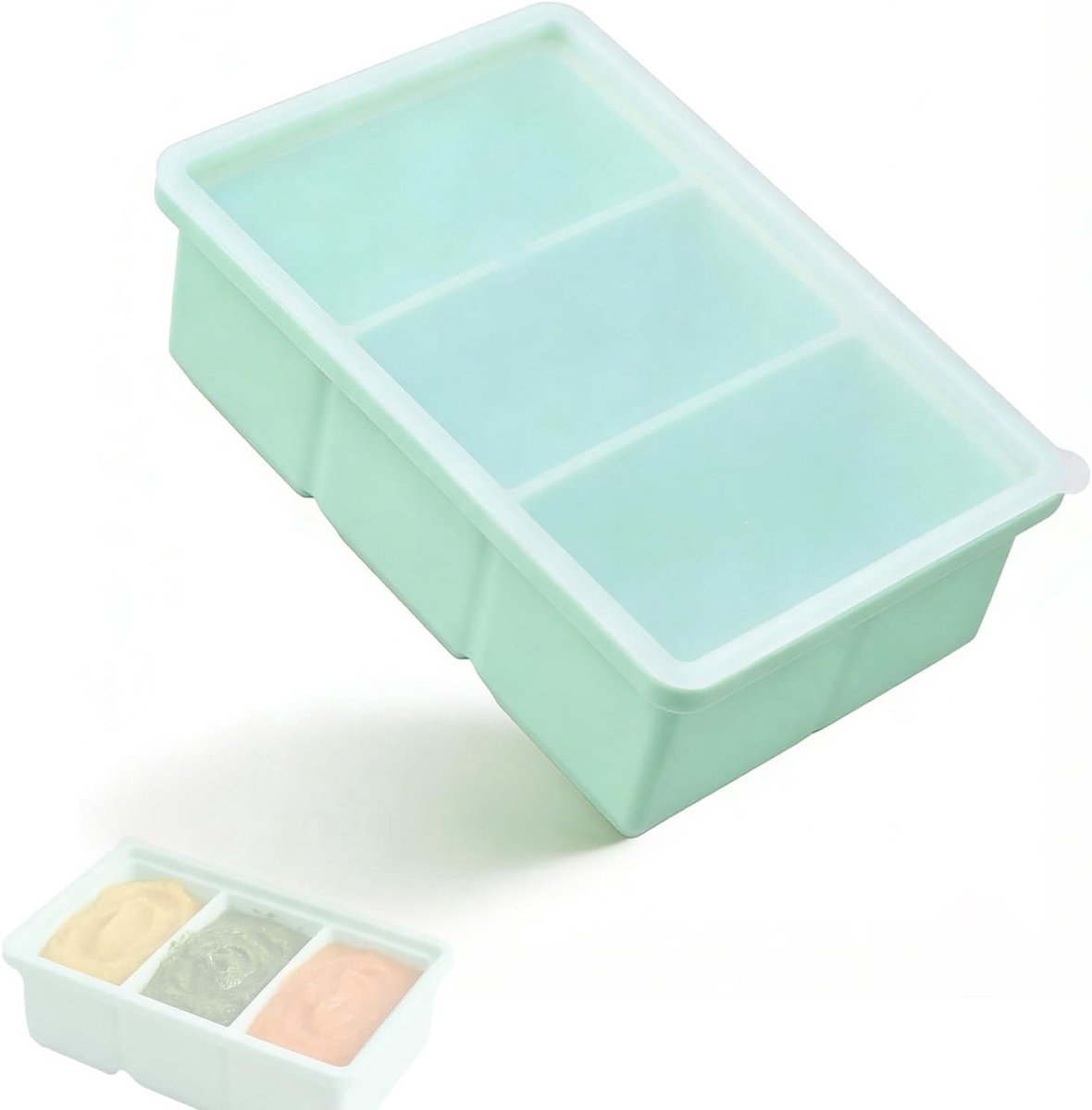 Silicone freezer container with lid, ideal for storing soup, broth, sauce and fresh food, resistant to low - ShopVlot