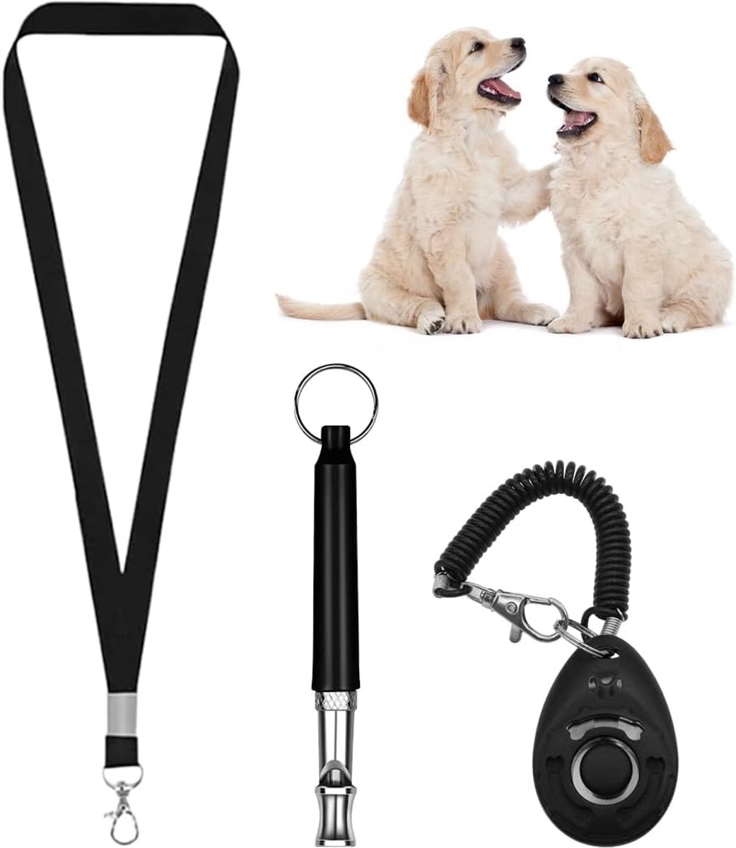 1 x ultrasoon fluitje voor honden, anti-blaf met 1 clicker, stil fluitje met hoge frequentie voor training - ShopVlot