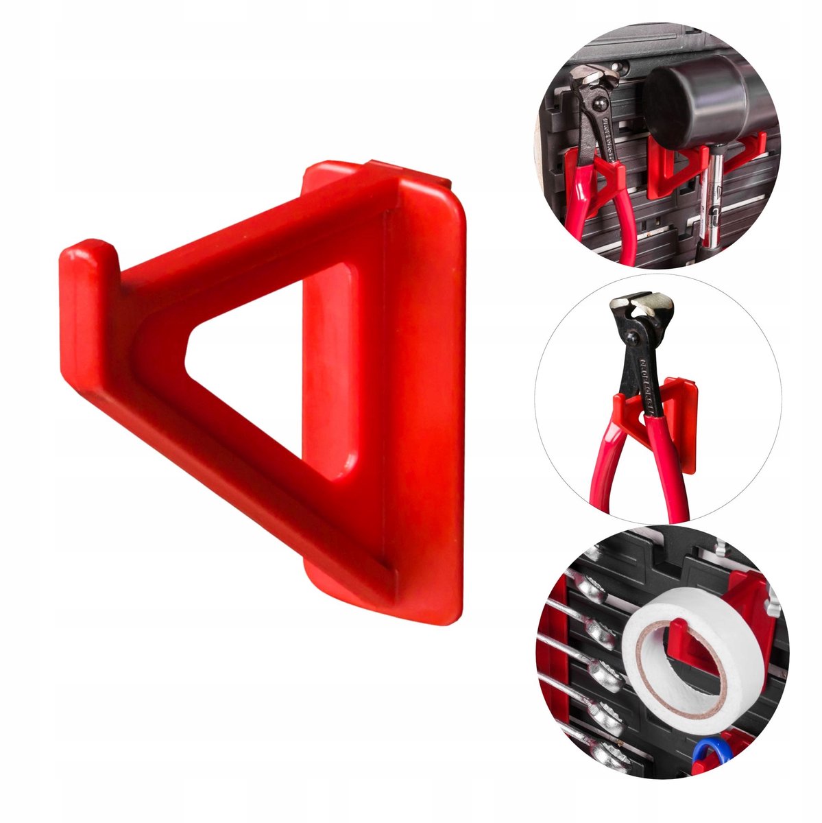 10x Grote Gereedschapshaken voor Wandpanelen - 6 cm - Rood