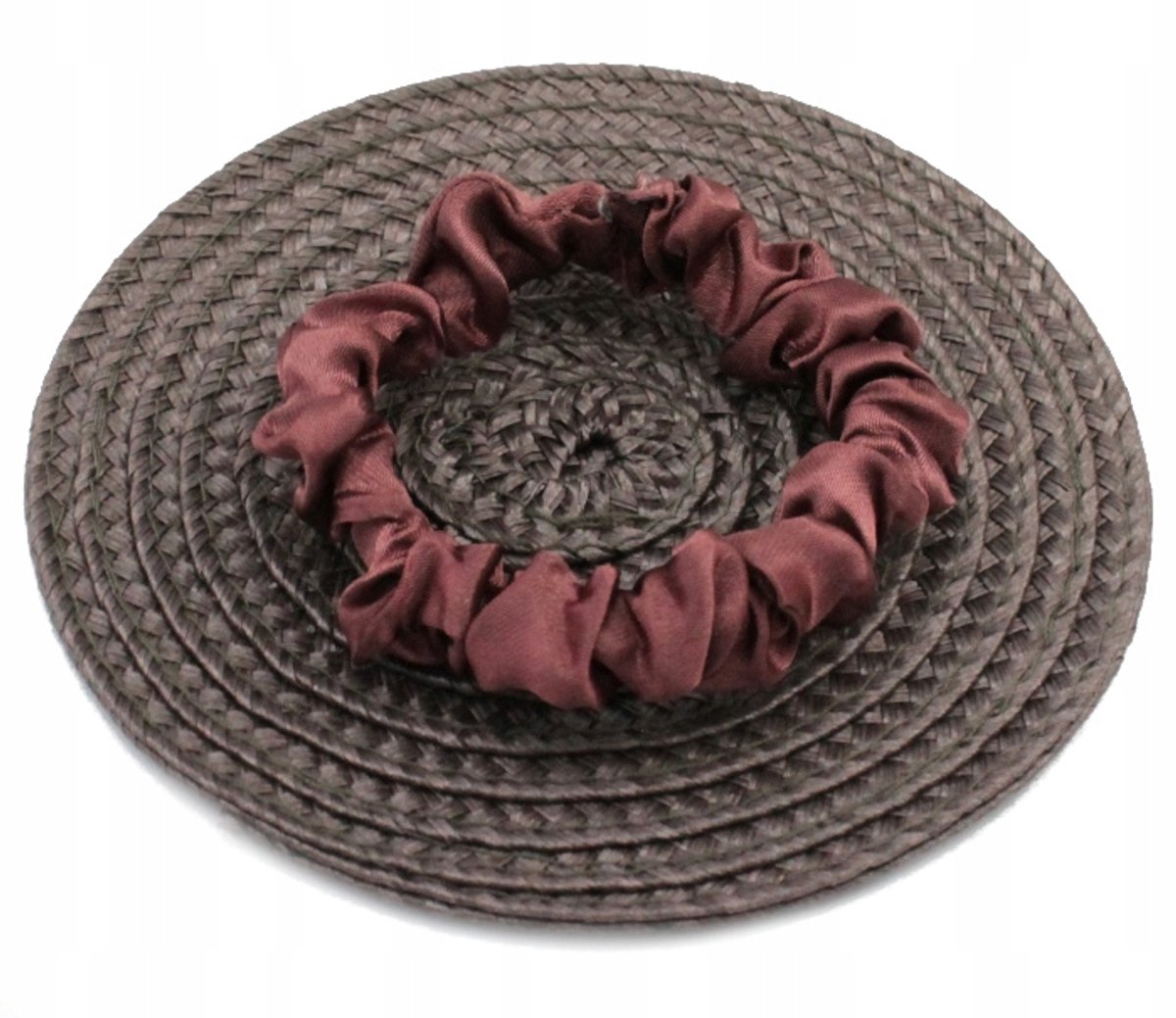 Satijnen Haarscrunchie - Elastisch & Tenched - Bordeaux Rood