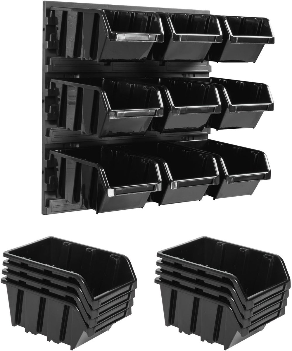 Gereedschapsbord 386 x 390 mm met 9 bakjes - Werkplaats Organizer