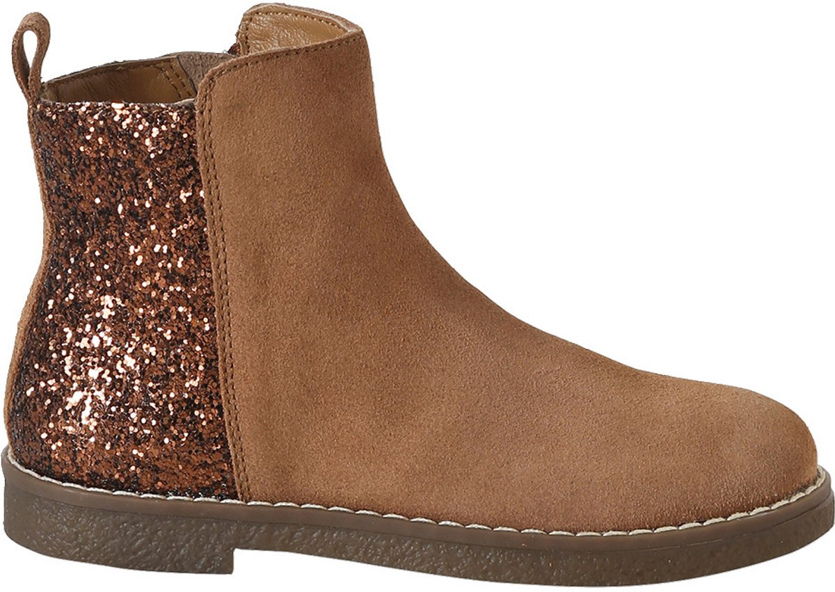 Vertbaudet Leren boots voor meisjes met glitter kleuterschoolcollectie Geel