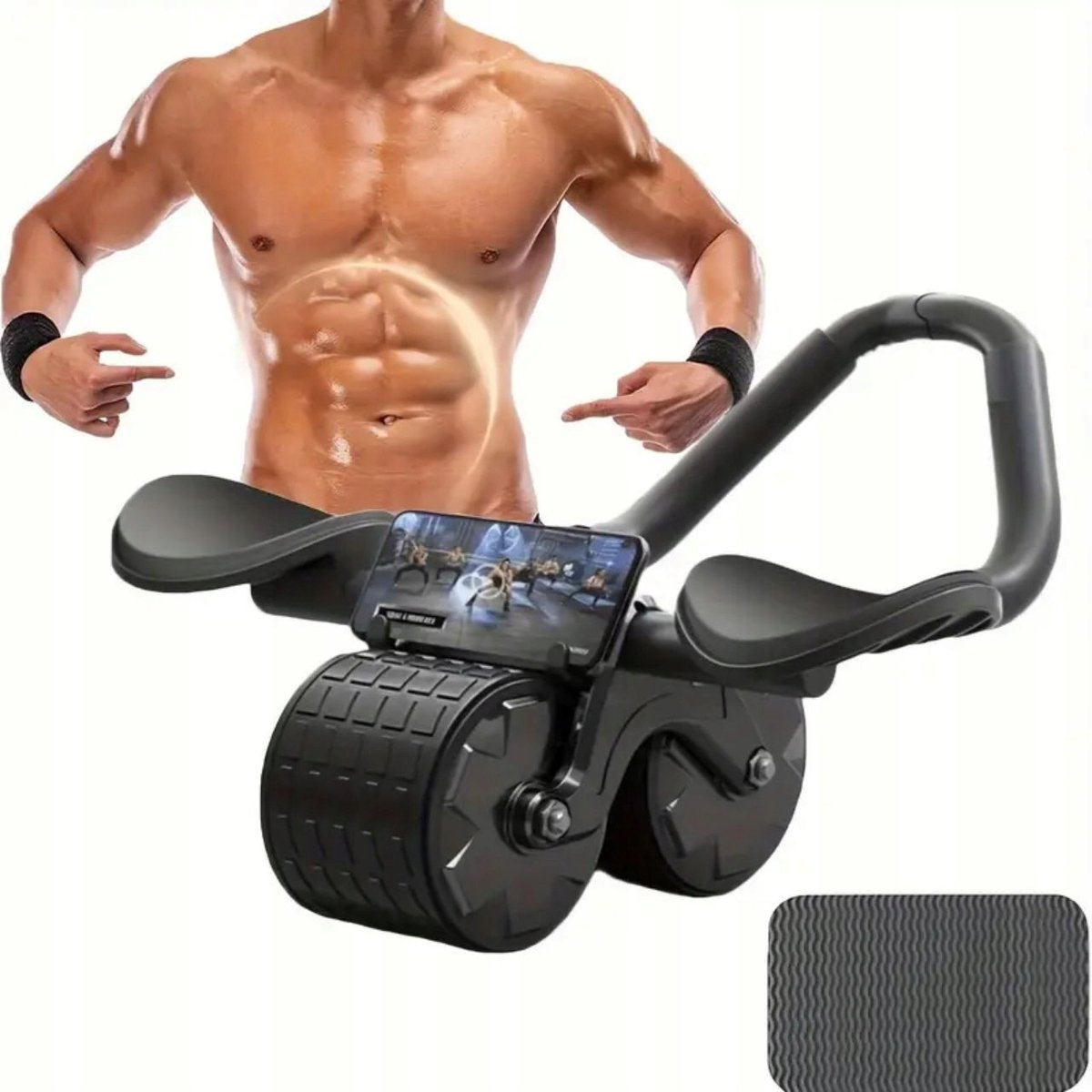 Buikroller met Elleboogsteun & Telefoonhouder - Efficiënte Core Training
