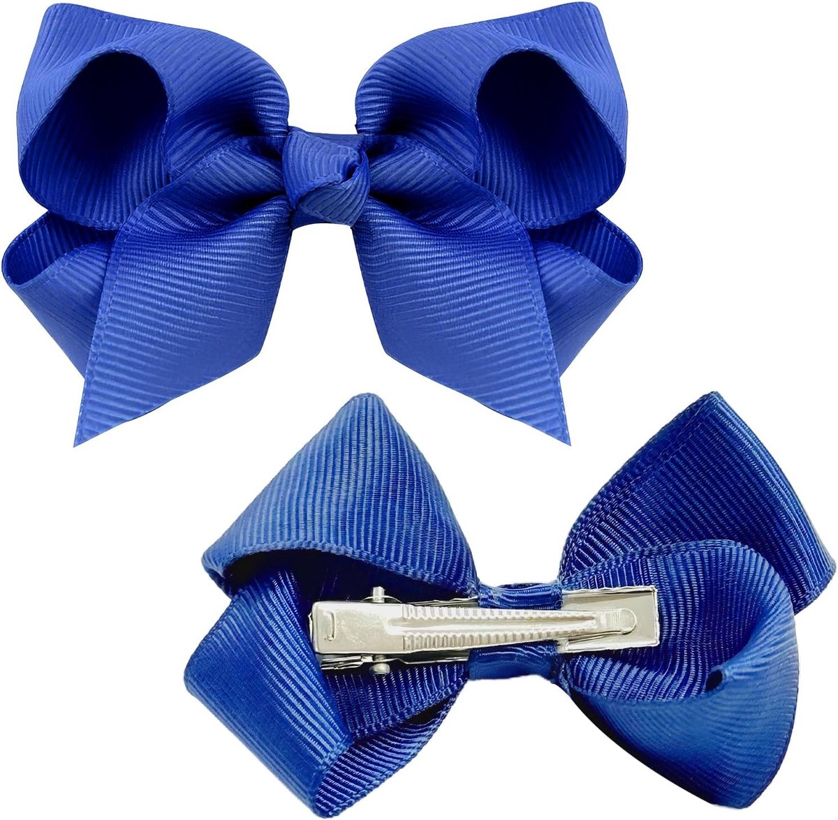 2pcs Bow Hair Pins, 3 in Braid Holder with Duck Bill Clip for Kids Girls Women (Blue) - ShopVlot