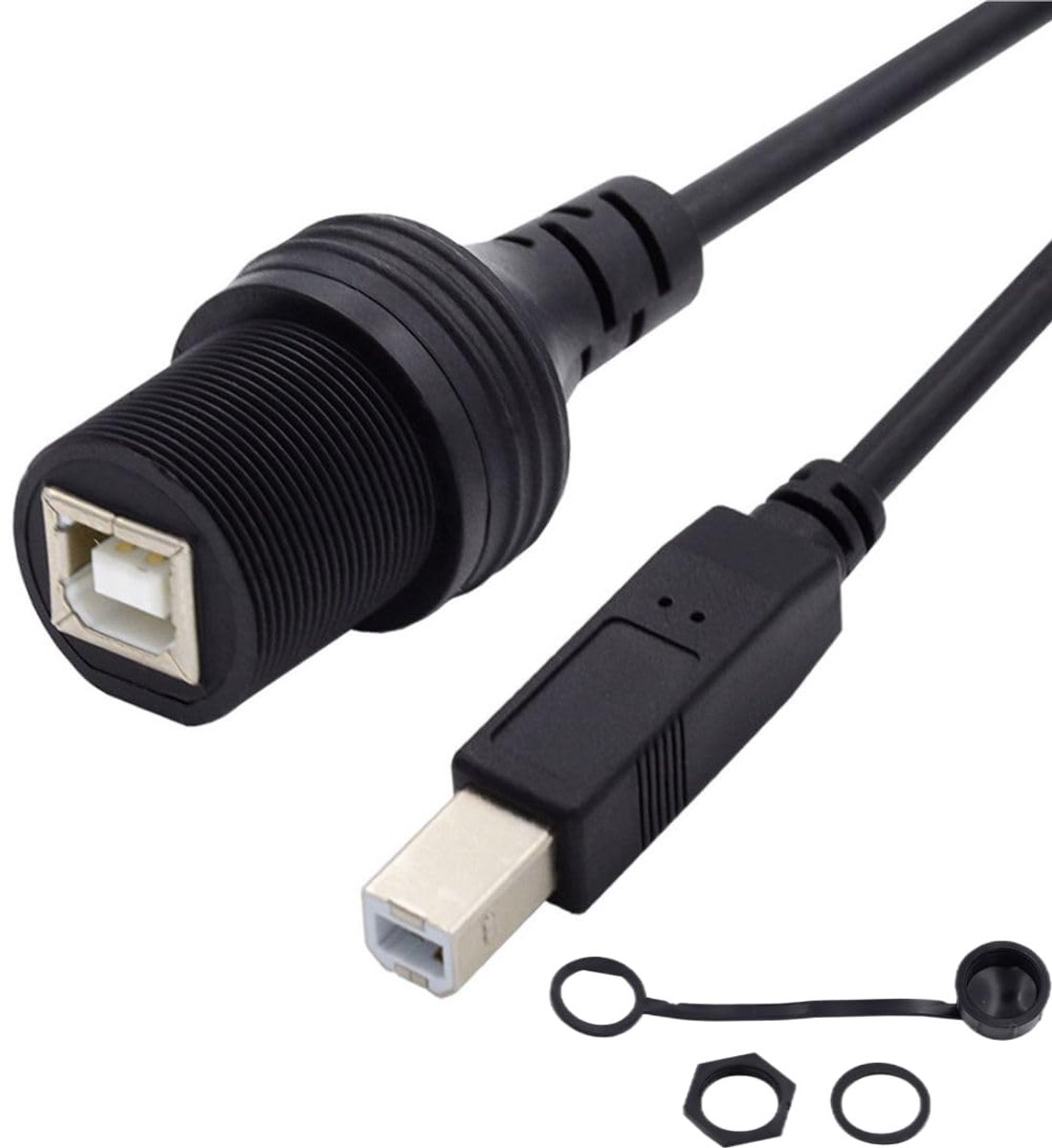 Chenyang USB 2.0 Type B Printer Scanner Flat Mounting Male to Female Extension Cable for Car Dashboard Panel Assembly - ShopVlot