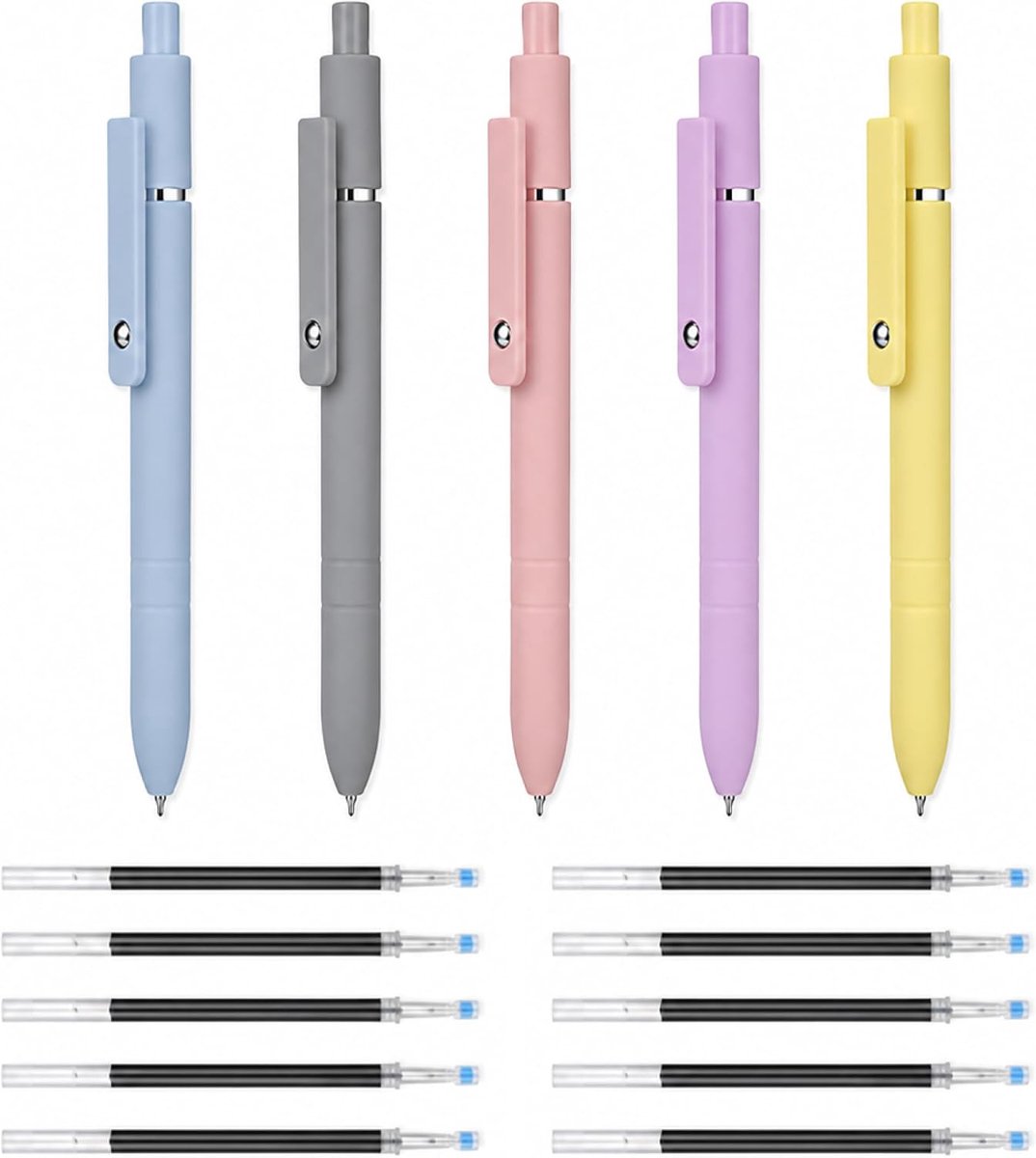 5 stuks zwarte gelpennen, hoge kwaliteit, fijne punt, gladde zwarte gelinkt, 0,5 mm dun, premium zwarte gelpen - ShopVlot