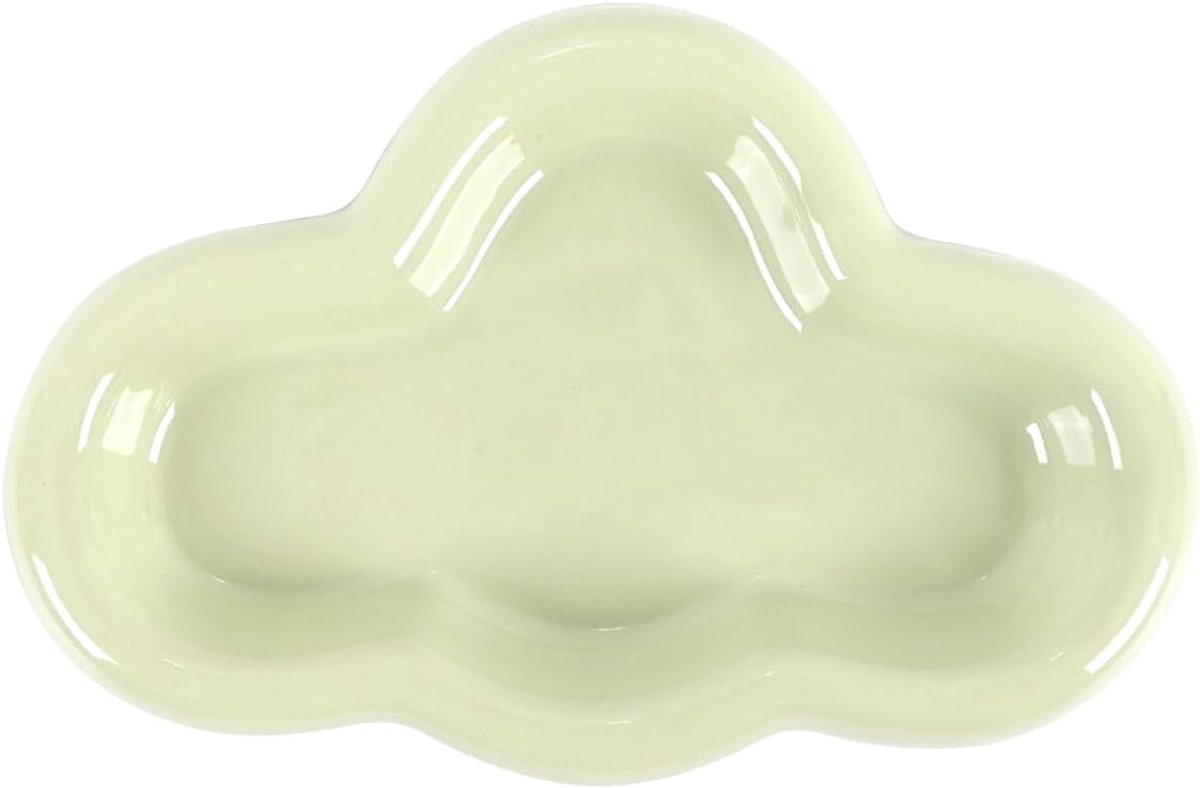 Jewellery bowl in cloud shape made of ceramic, light green - ShopVlot